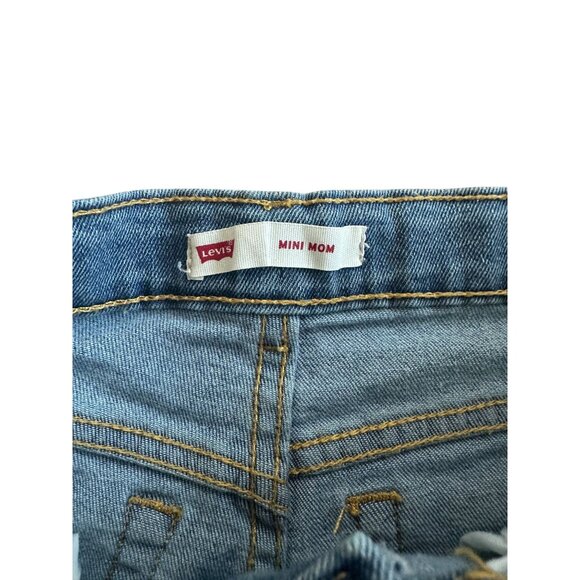 LEVIS Girls Mini Mom Denim Shorts Size 14 - Picture 2 of 7